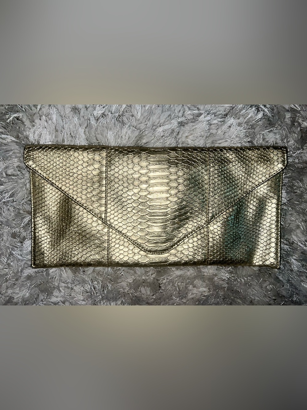 Urban Expressions Metallic Gold Snake-Embossed Envelope Clutch